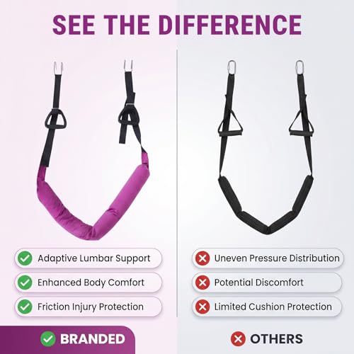Hanging Ab Straps for Pull Up Bar, Adjustable Waist Stretcher Strap Aerial Yoga Flexibility Trainer for Back Stretching and Leg Mobility Exercises