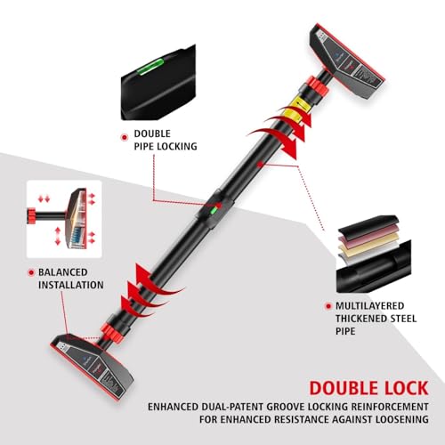 Pull-Master Pull Up Bar For Home, No Screws Chin Up Bar With Locking Mechanism Max Load 200Kg Adjustable (70 to 100 CM)