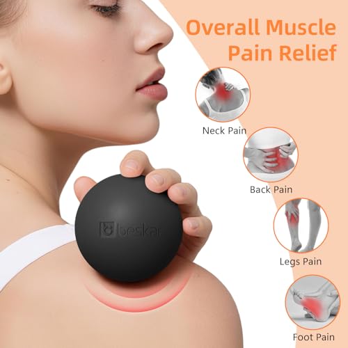Massage Lacrosse Balls for Myofascial Release, Trigger Point Therapy and Yoga Therapy, Foot Massage Ball to Relieve Plantar Fasciitis Black