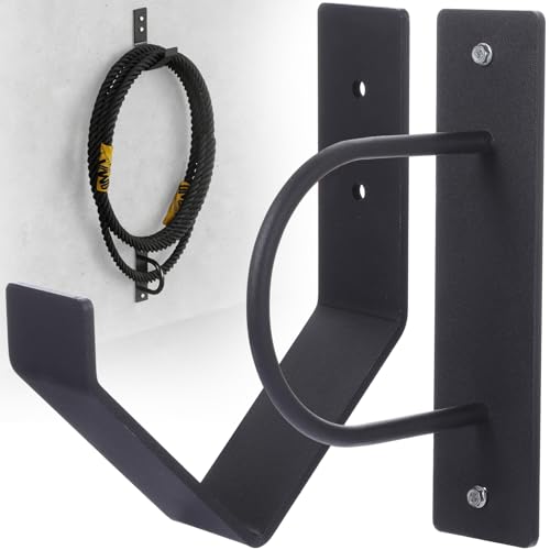 Exercise Rope Wall Mount Kit Heavy Duty Steel Wall Anchor and Storage Hook for 30-50 Ft, 1"-2.5" Ropes Durable Workout Rope Holder for Home and Gym Use
