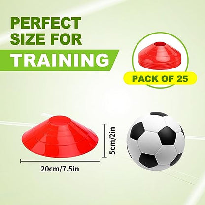 Ashsajkd(Set of 25/50/100 - Agility Soccer Cones with Carry Bag and for ， Football Cones for TrainingFootball, Basketball, Coaching, Agility Cones for Indoor and Outdoor Games