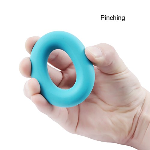 Wisdompro 3 Pack Hand Grip Strengthener Rings, Strength Trainer for Finger, Forearm Exercise, Rock Climbing Gripper Workout - 30, 40 and 50 Lbs