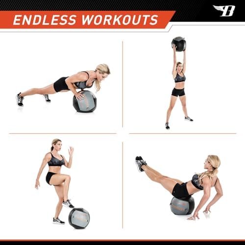Bionic Body Soft Medicine Ball Weighted Slam Wall Ball for Cardio Workout and Core Training – Ideal for Squat, Lunge, and Partner Toss - style: 20LB