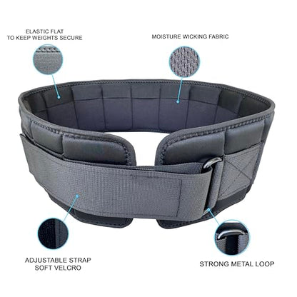 W8FIT Adjustable Weighted Belt for Women & Men, Up to 20 LBS – Rucking Belt for Walking, Hiking & Strength Training - size: 7 LB SMALL (28" - 35")