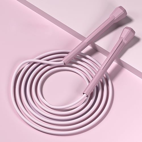 Jump Ropes for Fitness Adjustable Lengre Soft Skipping Rope Lightweight Non-Kinking PVC For Women Men Exercise Activity Indoor Outdoor Fitness - color: Purple
