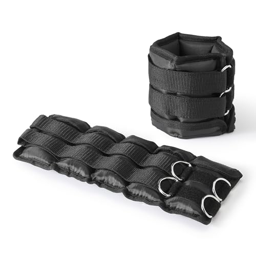 Amazon Basics Adjustable Ankle Weights - style: 5 Pound Set (2.5 Pounds Each)