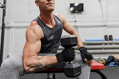 Evo 2 Weightlifting Gloves with Integrated Wrist Wrap Support-Double Stitching for Extra Durability-Get Ripped with The Best Body Building Fitness and Exercise Accessories