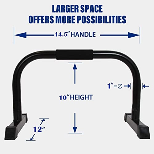 Generic Parallettes Push Up Bar Stand, Folding Fitness Stand Metal for Gym and Home Exercise (Black)