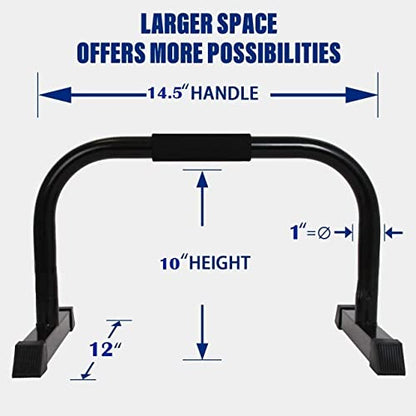 Generic Parallettes Push Up Bar Stand, Folding Fitness Stand Metal for Gym and Home Exercise (Black)