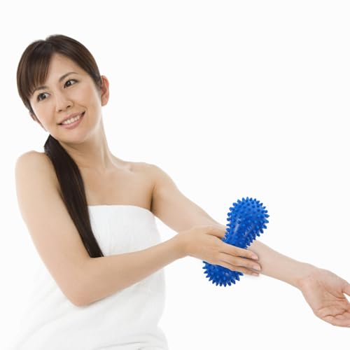VILLCASE 2-Pack Peanut Massage Ball Roller 5.7"x2.4" PVC Spiky – Deep-Tissue Foot & Back Relief, Plantar Fasciitis Therapy, Yoga, Travel & Office