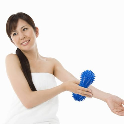 VILLCASE 2-Pack Peanut Massage Ball Roller 5.7"x2.4" PVC Spiky – Deep-Tissue Foot & Back Relief, Plantar Fasciitis Therapy, Yoga, Travel & Office