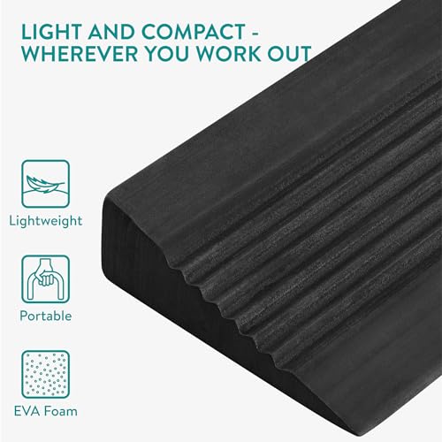 Navaris Squat Wedge Block - Long Foot & Calf Stretcher - Durable Yoga Block also for Gymnastics - Foam Slant Board to Improve Strength & Flexibility
