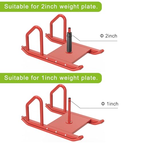 Kipika Weight Sled, Workout Sled, Fitness Strength Training Sled, Speed Training Sled for Athletic Exercise, Speed Improvement, Easily Through Obstacles, Suitable for 1" & 2" Weight Plate - color: C- Red