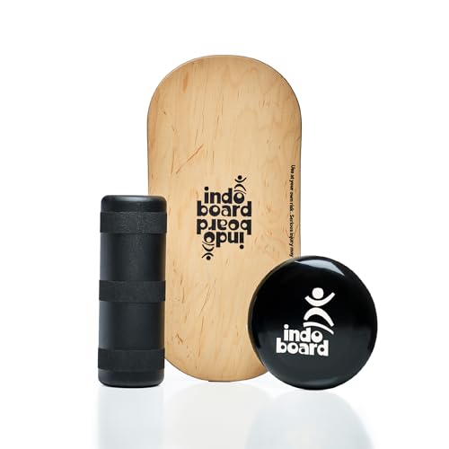 The Indo Board “Rocker” Training Package. Included Balance Board, Roller, and Cushion. Balance Training for Core Strength, Stability & Athletic Performance - Surfing, Skateboarding, Snowboarding. Designed for Progression. - color: Natural