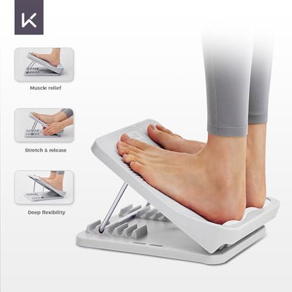 Keep Compact Slant Board for Calf Stretching, 5-Level Adjustable ABS Incline Board, Portable Foot Stretcher for Ankle Mobility, Yoga & Home Fitness, Women Teens Beginners, Grey - color: Grey
