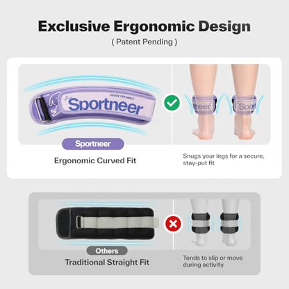 Sportneer Ankle Weights 0.5/1/2/3/5 LBS 1 Pair Wrist Leg Arm Weights - color: Purple, size: 0.5 lb x 2