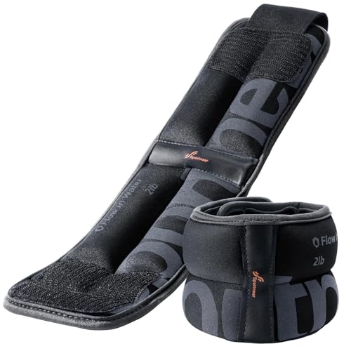 Sportneer Ankle Weights for Men Women Strength Training, 4/10 lbs Pair Leg Weights Set Comfortable and Soft Perfect for Dancing Running Walking Fitness Workout - color: Black, size: 2 lbs x 2