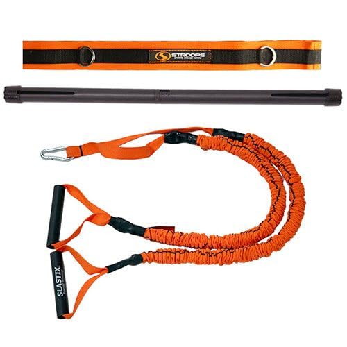 Slastix Dual Resistance Bands Training Kit - Complete Resistance Band Set for Strength, Mobility & Full-Body Workout | 90 System Spine Strap - color: Orange, size: Medium