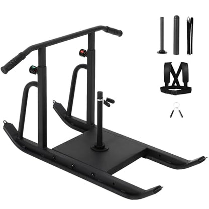 Weight Sled,Push Pull Gym Equipment for Strength, Speed & Football Training,Sled Push Gym Equipment,Adjustable Height Handle, Fits 1” & 2” Weight Plates, Heavy Duty Training Sled