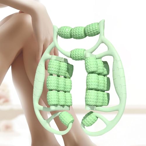 Leg Massage Roller with 24 Wheels for Muscle Relief and Recovery, Green