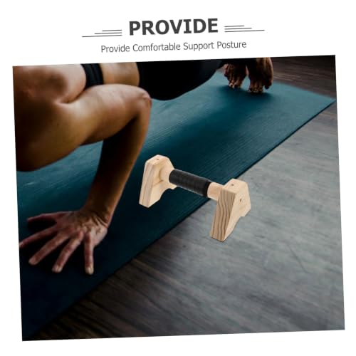 PartyKindom Wooden Push up Bars Pushup Handles Non-slip Parallettes 30cm Beech Wood Strength Training Equipment for Home Gym Calisthenics Workout