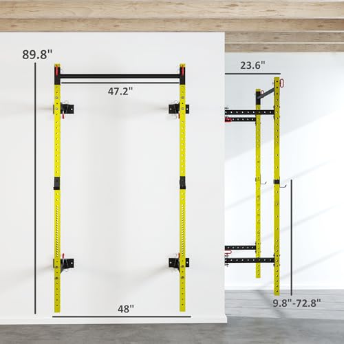 Soozier Adjustable Weight Bench with Dumbbell Rack Wooden Gym - color: Yellow