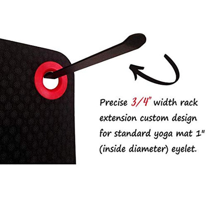 Yoga Mat Hanger - Adjustable Hooks for Exercise Mats, Foam Rollers & Gym Equipment Storage - Wall Mounted - Hardware Included - (6.75" x .75") - American Steel - style: 1-PAIR