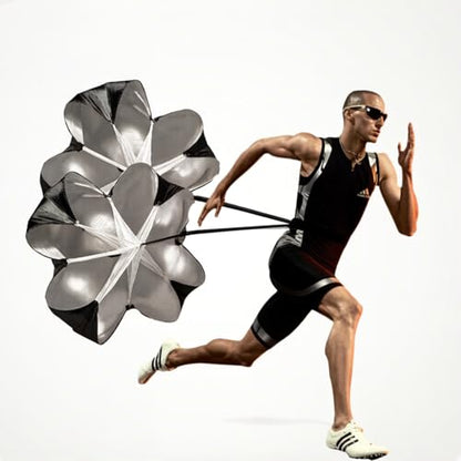 Speed Training Parachute for Athletes, Adjustable Resistance Sprint Chute with Waist Belt for Soccer Football Running - size: Dual Resistance Parachute