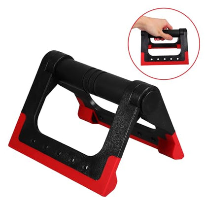 Uonlytech Push-up Bars Foldable Push-up Stands for Home Fitness Equipment, Rotating Push-up Rack Pair in Red, Strength Training Handles for Men and Women, Floor Workout Calisthenics Support