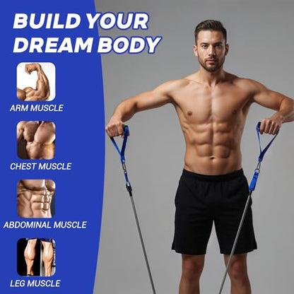 Heavy Resistance Bands for Working Out, 300lbs Exercise Bands with Handles, Workout Bands with Handles, Fitness Weight Bands for Men Muscle Strength Training Stretching Yoga