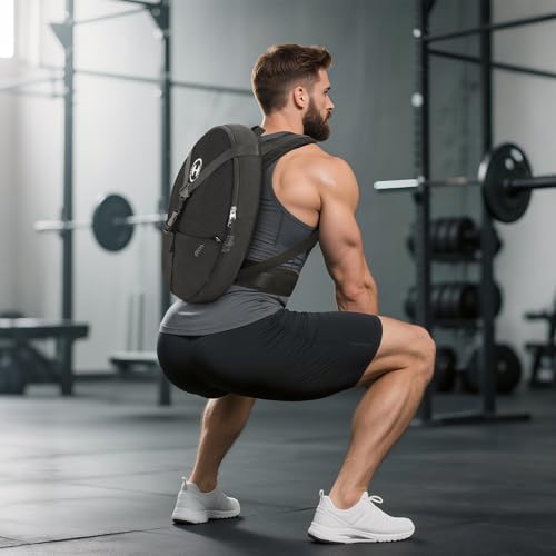 Weighted Backpack Weighted Vest for Fitness and Bodyweight Workouts, Adjustable Rucking Backpack with Padded Straps, 10 LBS barbell Weight Plate Ideal for Training