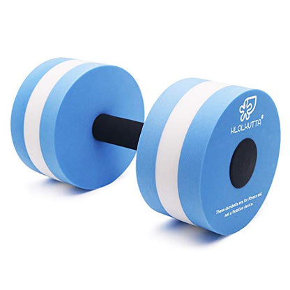 Water Dumbbells, Pool Weights for Water Exercise, 2 Pcs Aquatic Barbells - color: Blue