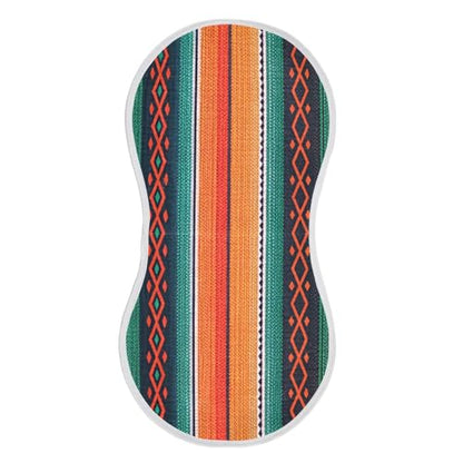Mexican Ethnic Stripes Muslin Burp Cloths 4 Pack - Extra Large 22"x11", 4-Layer Soft Absorbent Cotton, Waterproof Backing, Baby Drool Rags for Newborn