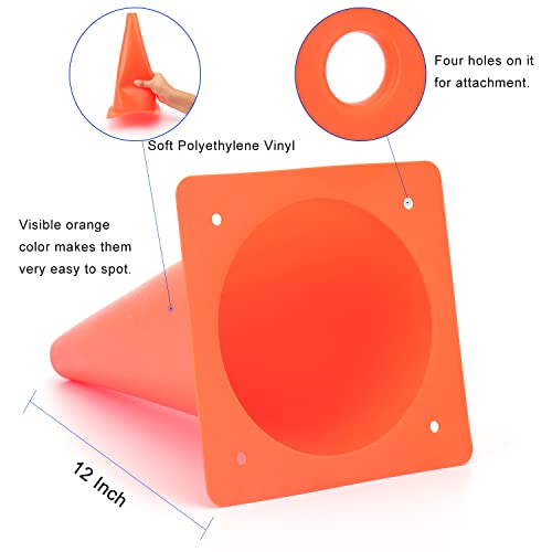 12 Inch Traffic Training Cones, Plastic Safety Parking Cones, 6 Colors - color: Orange, Set of 12