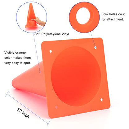 12 Inch Traffic Training Cones, Plastic Safety Parking Cones, 6 Colors - color: Orange, Set of 12