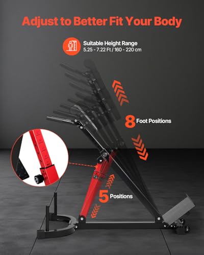 VEVOR Roman Chair Hyperextension Bench, 350 lbs Adjustable Extension Machine, Multi-Function Exercise Equipment for Glute, Hamstring, Lower Back, and Ab Workout, Fitness Weight Bench for Home Gym