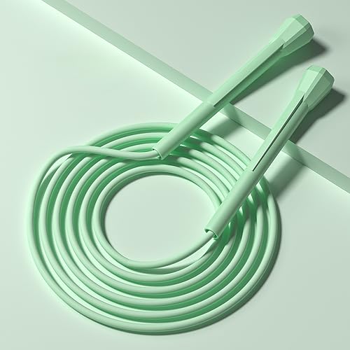 Jump Ropes for Fitness Adjustable Lengre Soft Skipping Rope Lightweight Non-Kinking PVC For Women Men Exercise Activity Indoor Outdoor Fitness - color: Green