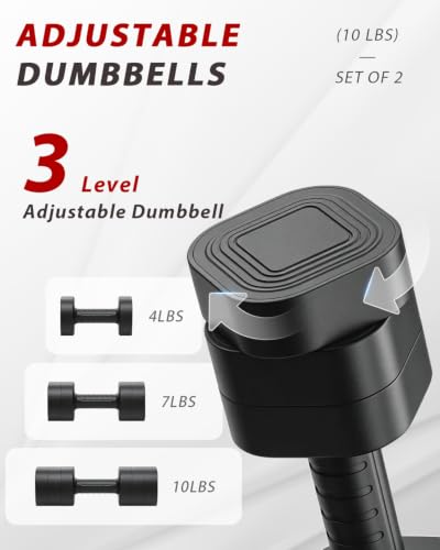 Ragebby Adjustable Dumbbell Set of 2, Weights for Men and Women at Home - color: BLACK, style: 20LB(10LB Pair)