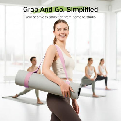 Slim Panda Yoga Mat Straps for Carrying, Adjustable Yoga Mat Carrier Sling Fits All Mats(Mat Not Included) - color: Light Pink, size: 72 inches