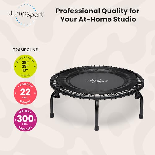 JumpSport 39" Premium Fitness Trampoline Exercise Rebounder 30 Adjustable Bungees 275 lb Wt. Rating - style: JumpSport 350f