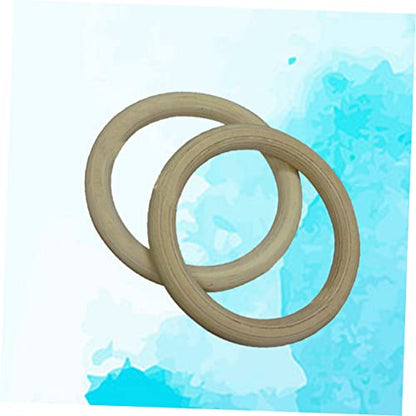 BESPORTBLE Pair Gymnastic Rings Fitness Ring Exercise Rings Workout Rings aldult Stretch Ring Bamboo Child - color: Khaki