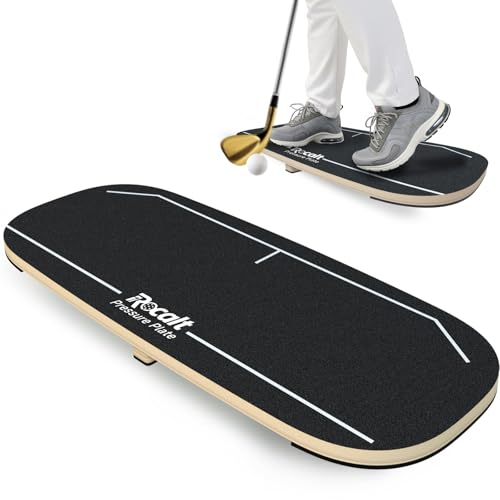 Rocalt Golf Pressure Plate, Golf Weight Shift Board Swing Trainer Aid, Balance Board for Pressure Shift, Tempo, Stability and Consistent Contact, Indoor Outdoor Golf Training Equipment for Men Women