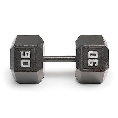 Marcy Cast Iron Hex Dumbbells Collection - Available size from 3-lb to 100-lb, SOLD INDIVIDUALLY - style: 90lbs