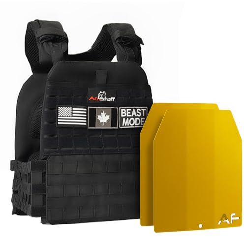 Amstaff Tactical Weighted Vest - Adjustable Weight Vests - Versatile Wearable Vest for Fitness Workouts, Strength and Endurance Training, Running - color: Black, style: 10 LB