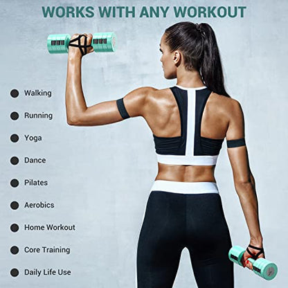 Sportneer Adjustable Dumbbells Hand Weights Set: 5 lb Dumbbell Set of 2 Each 2lb 3lb 4lb 5lb Free Weights Fast Adjust Weight 4 In 1 Weights Dumbbells Set for Women Men Home Gym Exercise Training - color: Green