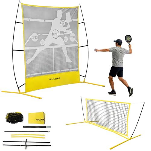2026 Upgraded Pickleball Practice Rebounder Net, 6FT Pickleball Training Equipment with Metal Frame, Pickle Ball Rebounder for Outdoor Indoor, Pickle Ball Trainer for Dink Volley Training
