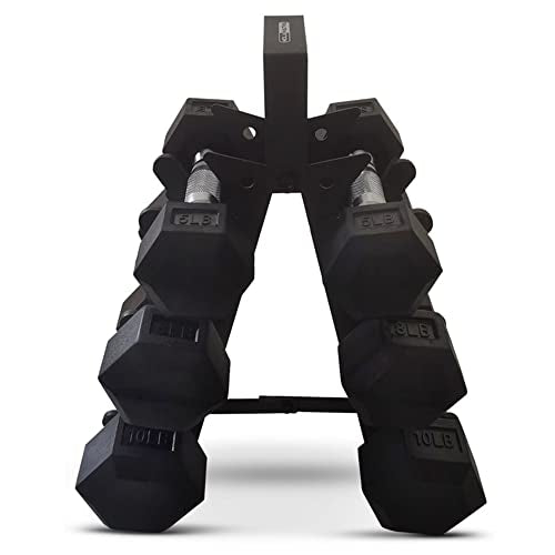 Hexagonal Dumbbell Free Hand Weight Set w/Rack