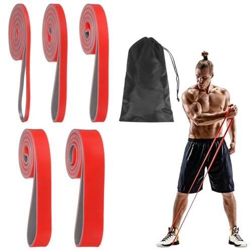 Resistance Bands for Working Out, Pull Up Bands, Pull Up Assistance Straps with Carry Bag for Home/Gym - color: Red/Gray