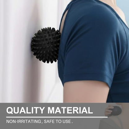 LEZER Spiky Massage Ball, Trigger Massage Point, Plantar Fasciitis, Deep Tissue Myofascial Release Tool, Foot Massager, Muscle Knot Relief, Physical Therapy, 3.5 in（Black） - style: 02－3.5 in
