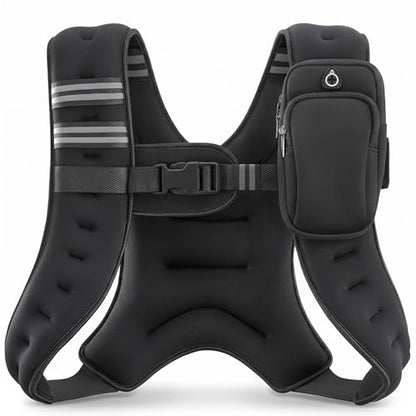 Weighted Vest for Men Women, Breathable Fitness Vest with Reflective Strips for Running & Strength Training - size: 6LB